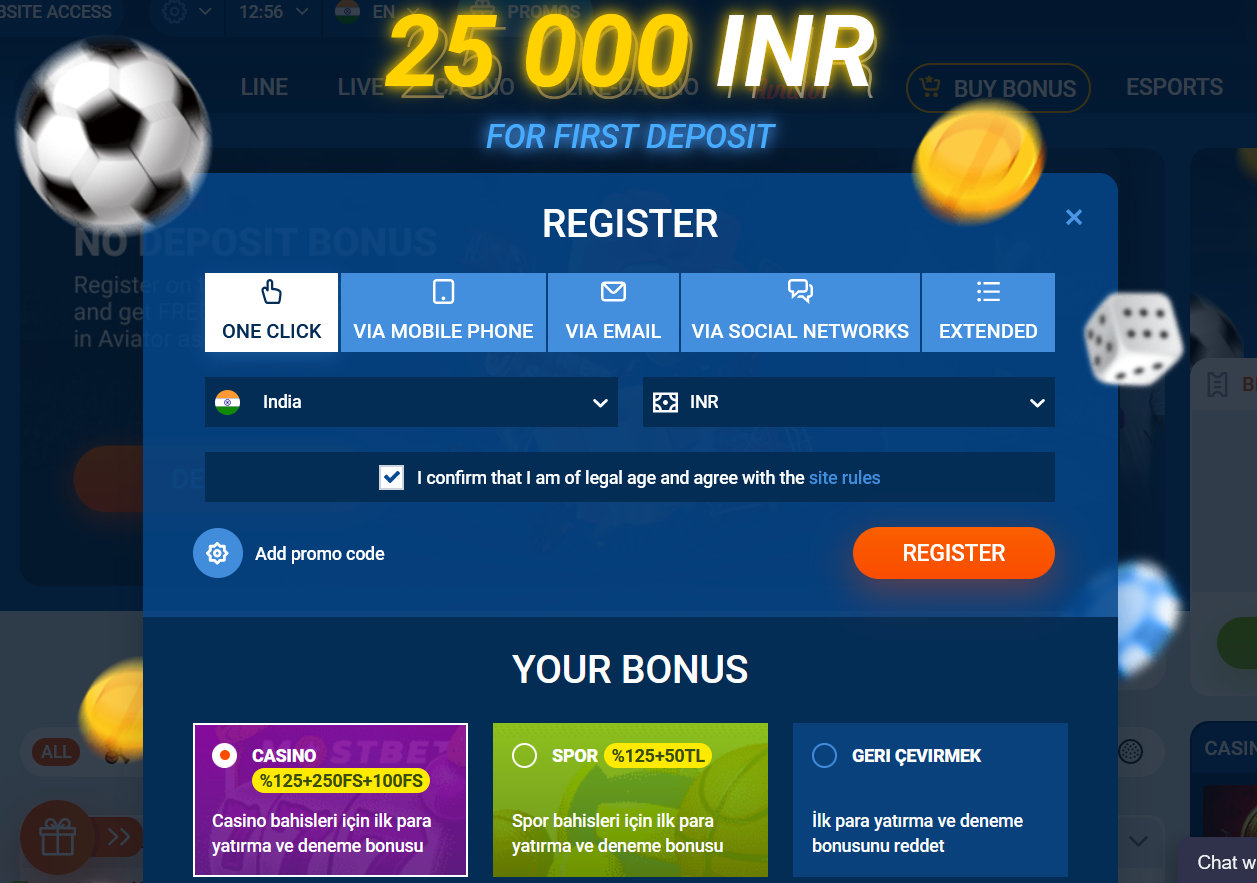 Registration and login at Mostbet in India